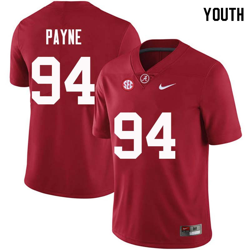 Alabama Crimson Tide Youth Da'Ron Payne #94 Crimson NCAA Nike Authentic Stitched College Football Jersey GG16B15NT